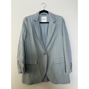 Madewell Women The Larsen Blazer In Drapeweave Color Overcast Size Small